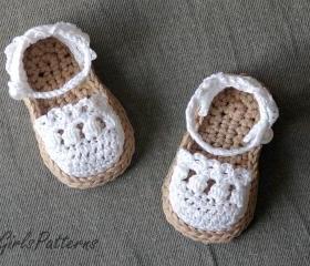 Crochet Pattern for Baby Espadrille Sandals - Crochet pattern 119