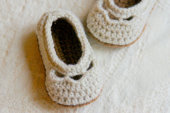 Crochet Baby Booties Pattern For Baby Yoke Ballet Slipper PDF Crochet 