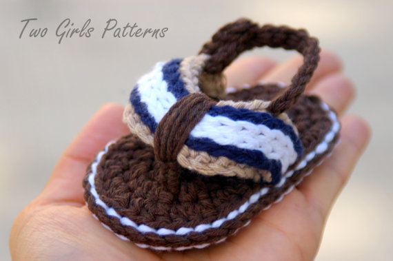Baby Booties Crochet Pattern For Sporty Baby Flip Flop Sandals - Crochet Pattern Number 116 on 